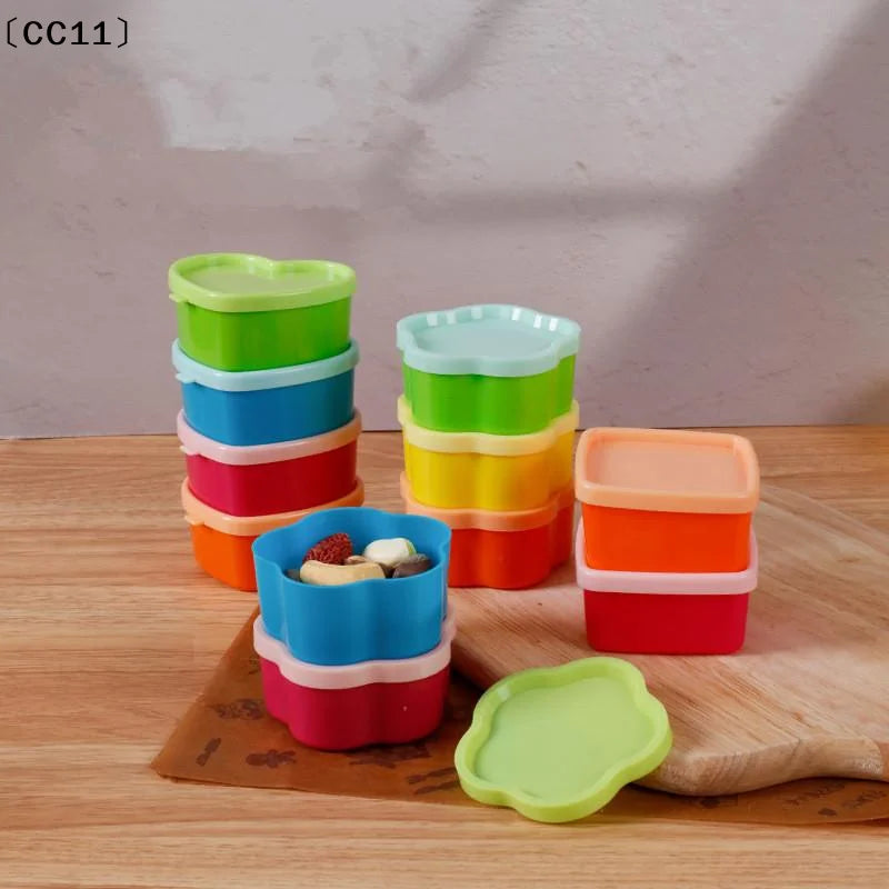 Flower Heart Square Shape Lunch Box Plastic Condiment Bottle Ketchup Qme