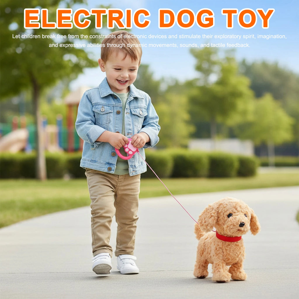 Interactive Robot Puppy Dog Toy Realistic AI Pet Electronic Soft Plush Stuffed Animal Toy for Barking And Walking Kids Gifts Qme