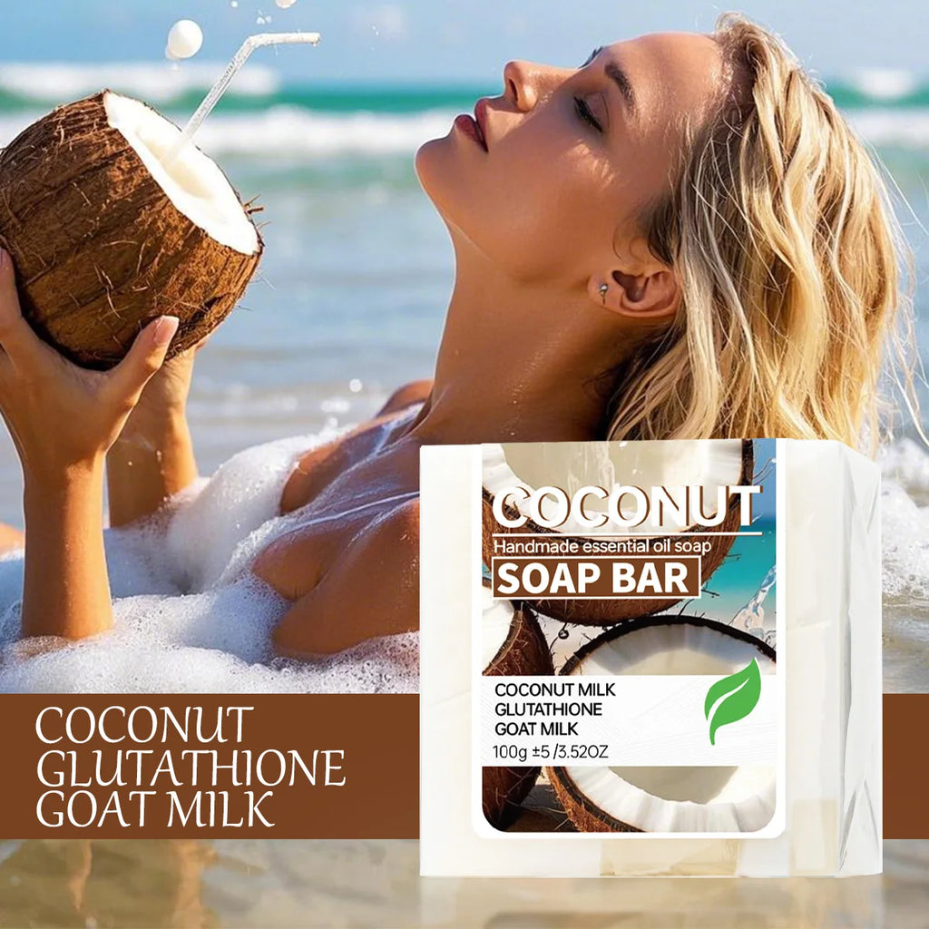 Coconut Milk Moisturizing Soap Glutathione Brightening Cleansing Goat Qme