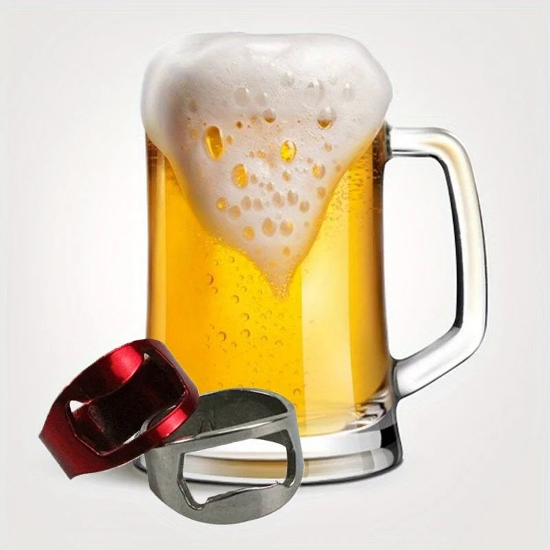 Beer Bottle Opener Rings, Stainless Steel Bottle Opener Beer Opener Ring Finger Ring Beer Bottle Opener for Party Supplies ﻿ Qme