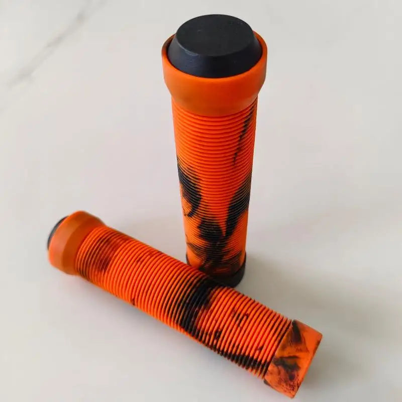 1Pair TPR Rubber Ergonomic Comfortable Mountain Bike Handlebar Grips Qme Orange