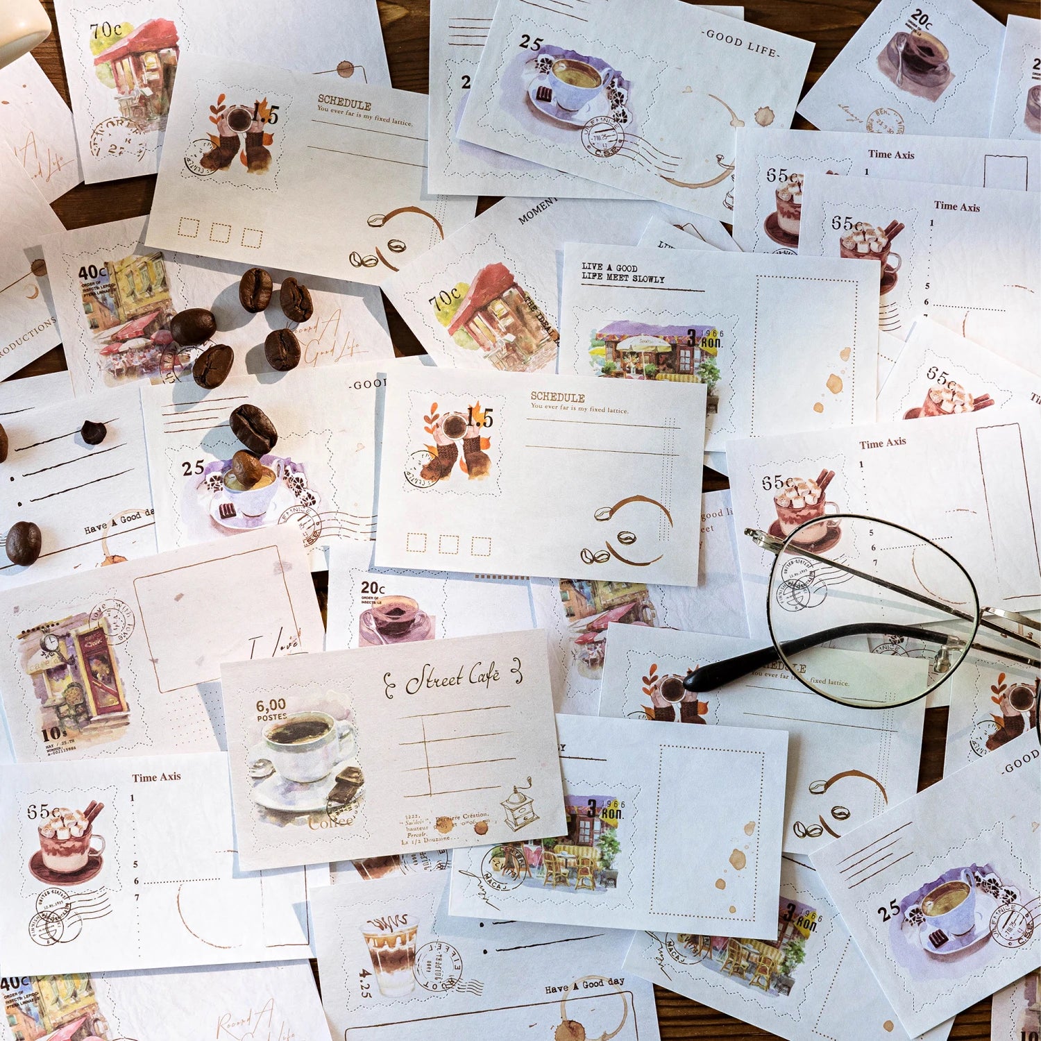 50 pcs Landscape Scrapbook Paper Junk Journal Supplies DIY Scrapbooking Craft Background Paper Decorate Aesthetic Stationery Qme