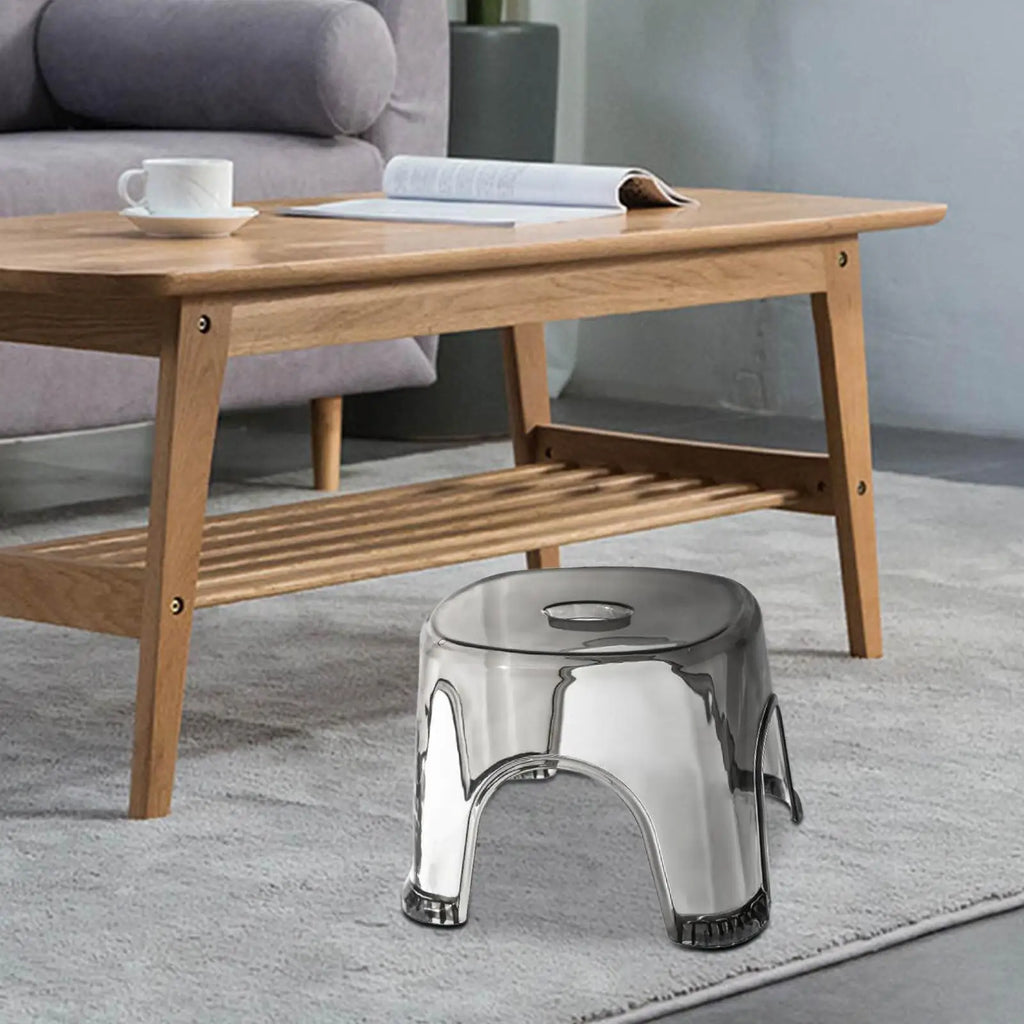 Clear Bathroom Step Stool Non-slip and Waterproof Transparent Stool Clear Stool for Bathroom Bedside Small Shower Spaces Corner Qme