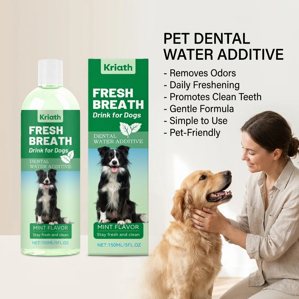 Mint Flavor Pet Mouthwash Removing Plaque Eliminates Bad Breath Freshing Breath Dog Dental Care Wate Pet Oral Hygiene Solution Qme