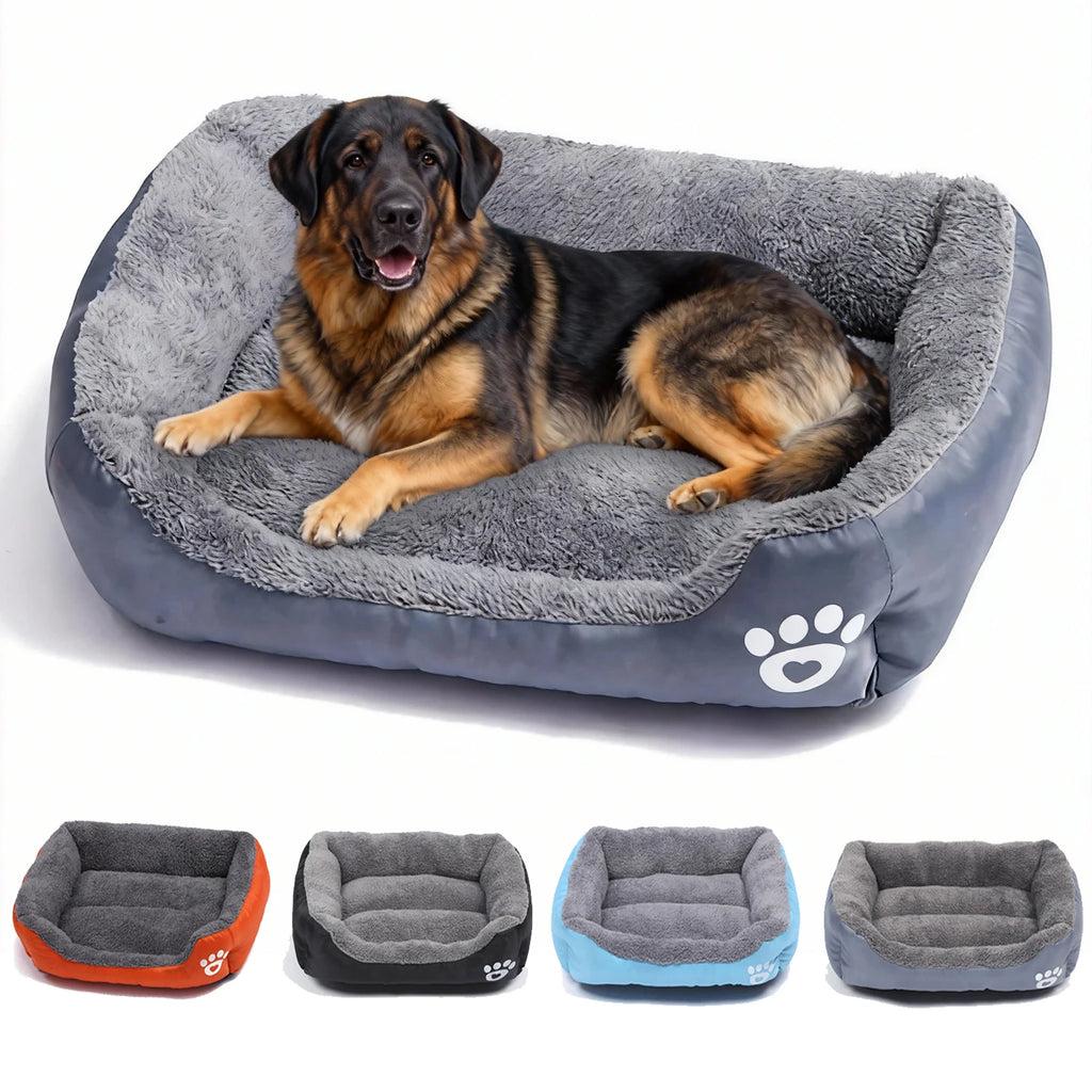 Soft Square Large Dog Sofa Elastic Dog House Cushion Winter Warm Medium Dog Bed Washable Cat Kennel House Accessories Qme