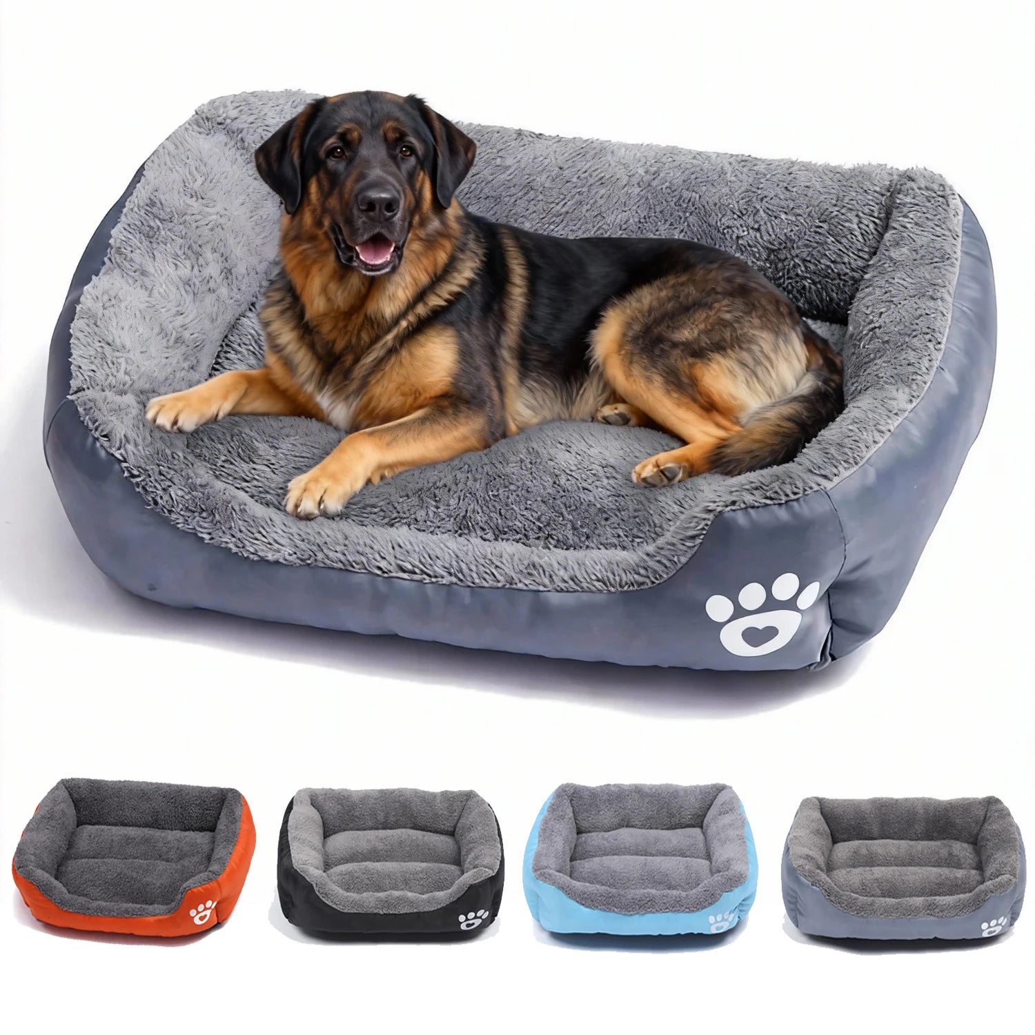Soft Square Large Dog Sofa Elastic Dog House Cushion Winter Warm Medium Dog Bed Washable Cat Kennel House Accessories Qme