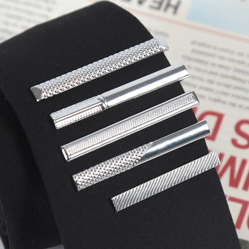 Necktie Accessories Metal Tie Clips Silver Jewelry Fashion Pin Clasp Qme