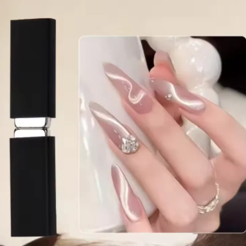 Strong Cat Eye Magnet Create Flowing Ribbon French Side Light Patterns Professional Nail Art Tool with Silicone Cover Qme