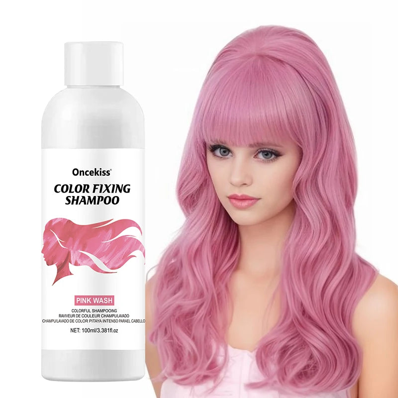 Semi-permanent Hair Coloring Shampoo Invisible Protects Fixes Qme Pink
