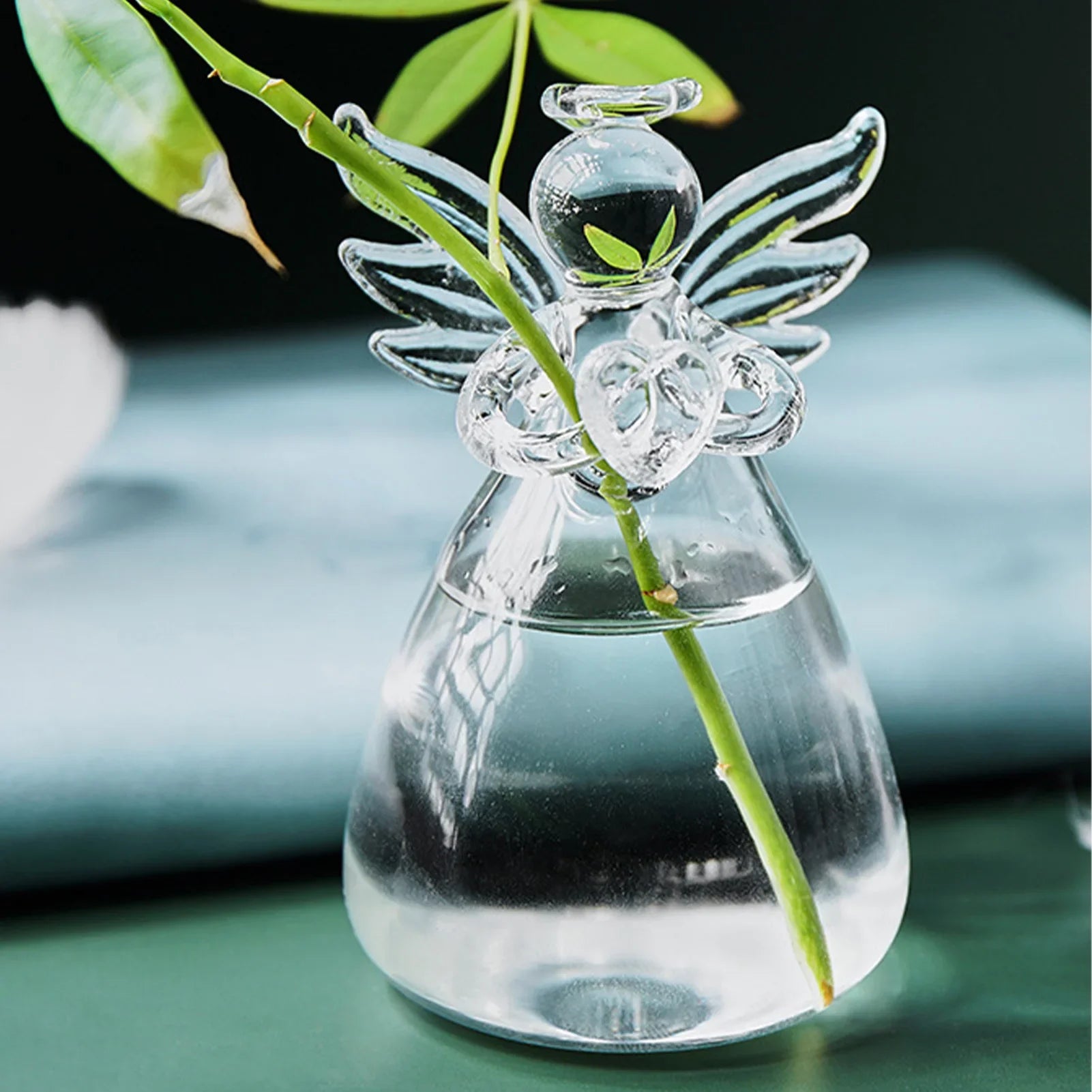 Small Vases Flowers Outdoor Indoor Clear Ornaments Angel Heart Qme