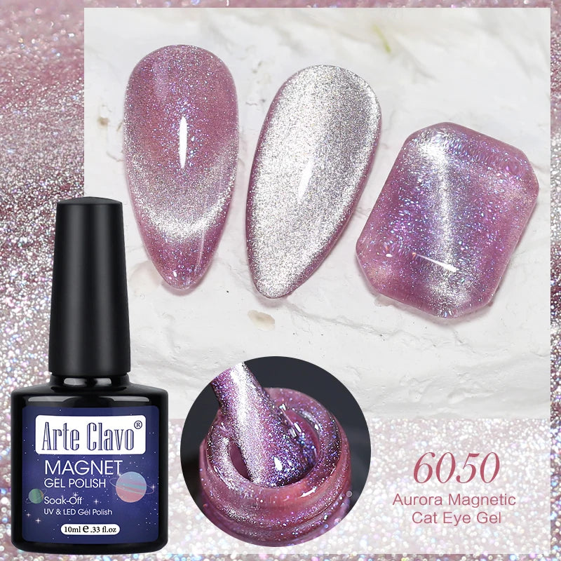 Arte Clavo Auroras Cat Eye Magnetic Gel Unicorn Shining Transparent