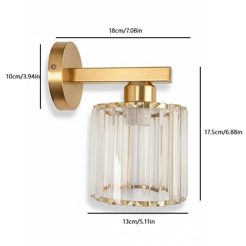 Modern Crystal LED Wall Lamp Bedroom Study Bedside Hotel Restaurant Bedside Wall Lights Living Room Decoration Luxury Wall Lamps Qme B