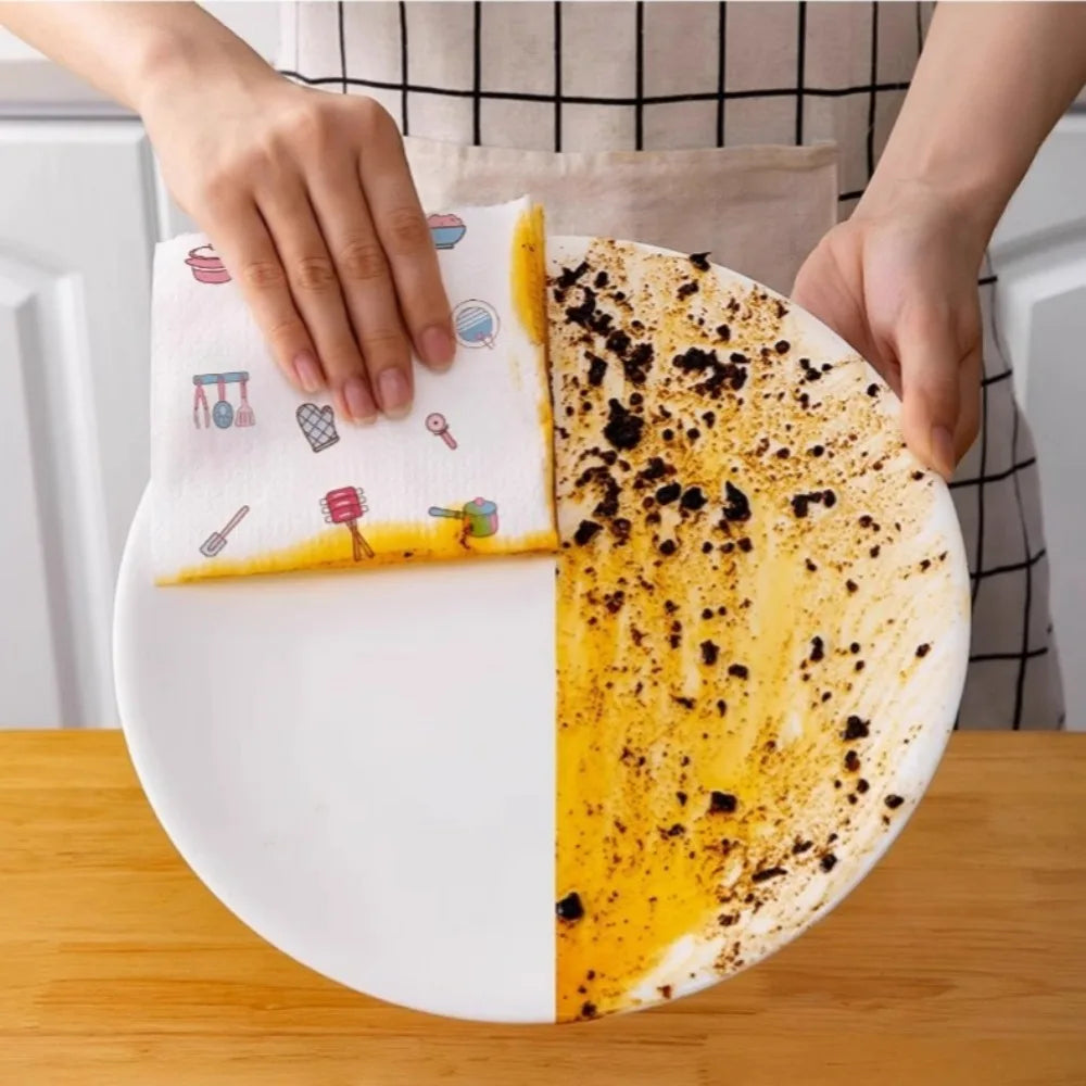 Kitchen Disposable Rags Thickened Wet and Dry Use Reusable Non-Woven Cleaning Cloths Washing Towel Home and Kitchen Products Qme