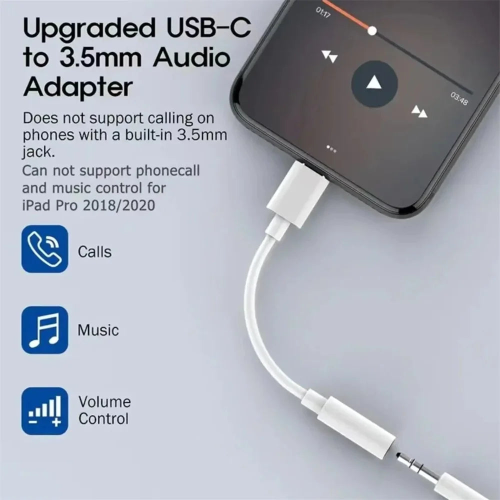 Type C To 3.5mm Aux Adapter Headphone Connector Adapter for Huawei Mate 30 Xiaomi Phone PD To 3.5mm Earphone Jack Audio Cables Qme