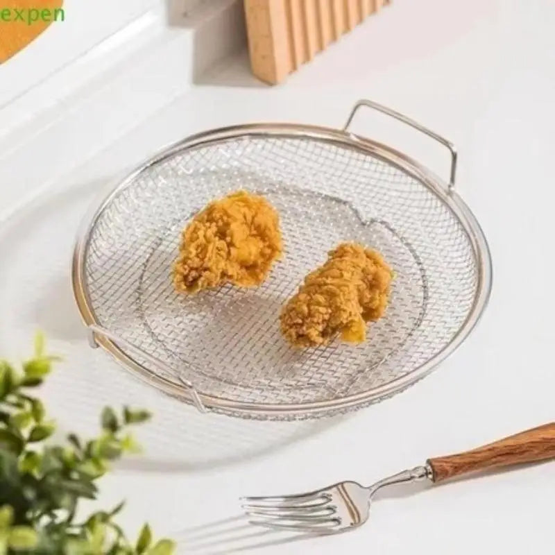 2026 Food-grade Kitchen Oil Filter Tray Stainless Steel Mesh Frying Qme
