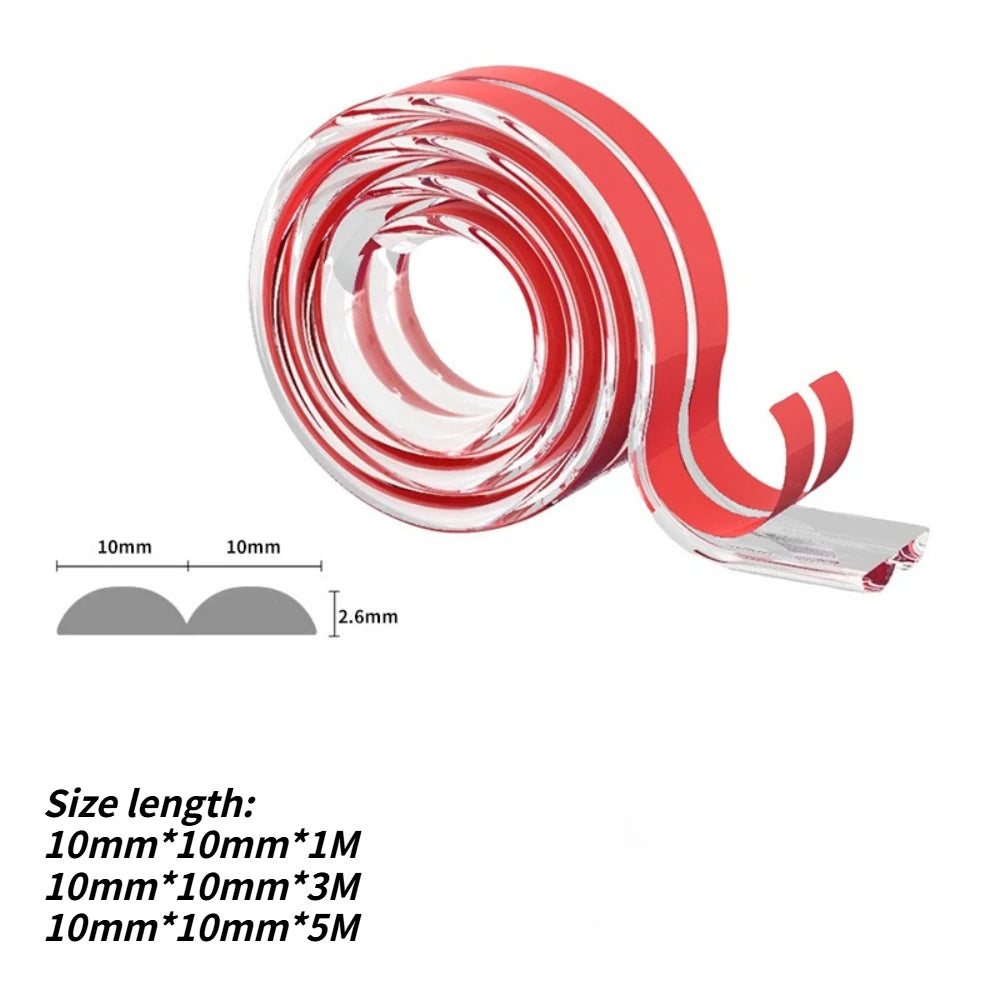 1/3/5M Flexible Clear Anti-collision Strip Self-adhesive Soft Bumper Tape For Table Cabinet Furniture Edge Household Protection Qme