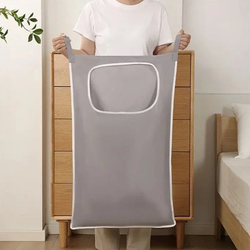 Household Sundries Storage Bag Door Hanging Laundry Basket Wall Qme