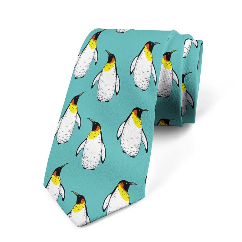 Suitable Men Cute Interesting Penguin Dark Tie Hip-hop Street Shirt Qme style8