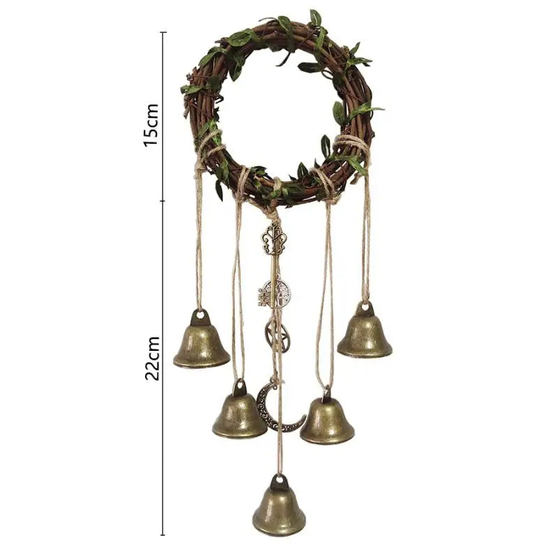 Home Door Hanging Witch Rattan Wreath Rope Porch Garden Bells Decor Qme A 15cm