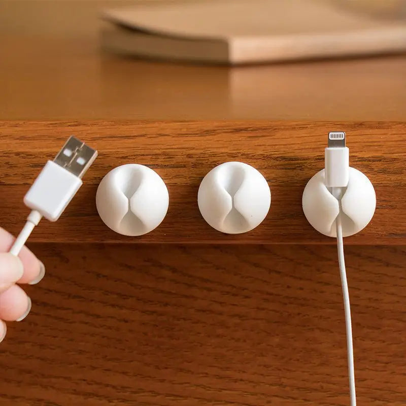 Cable Organizer 6Pcs Cable Clip Desk Tidy Organiser Cable Winder Wire Cord USB Charger Cord Holder Organizer Fixed Clasp Qme