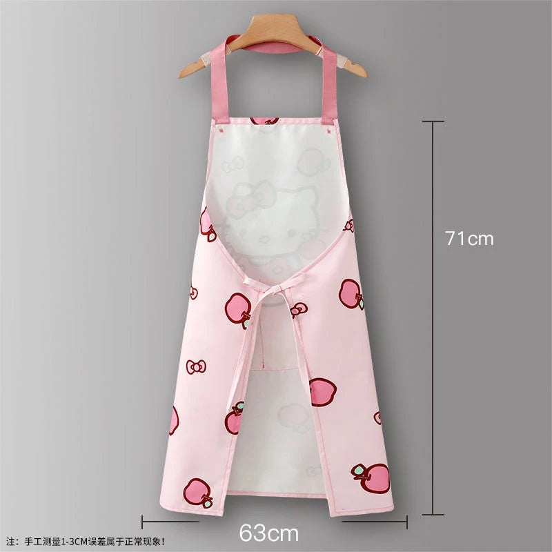Hello Kitty Grease- and Water-Resistant Apron For Home Cooking and Stir-Frying Cooking Apron and Workwear Qme
