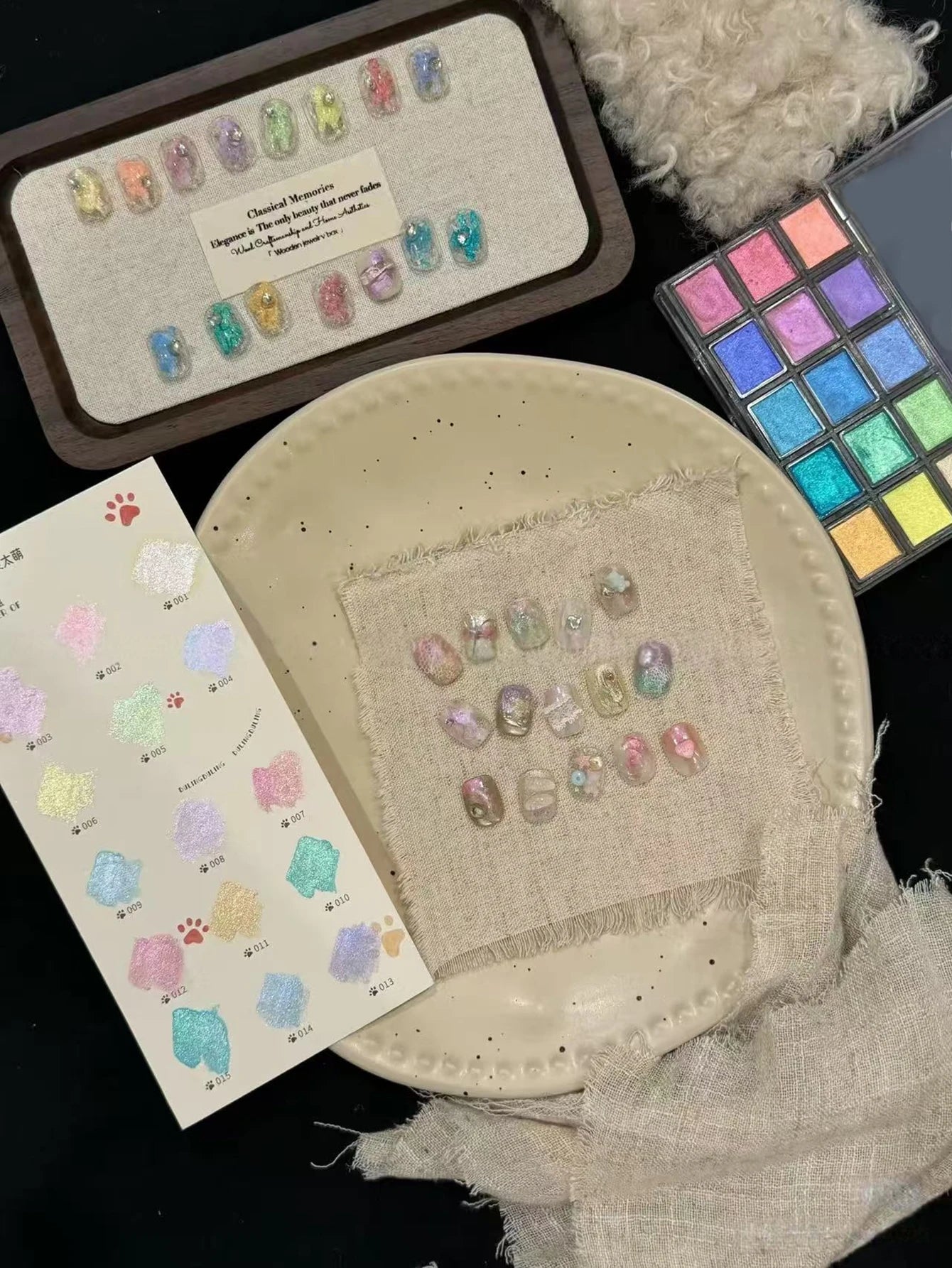 15-color Nail Art Watercolor Burl Clay Pearlescent Gradient Fairy Qme