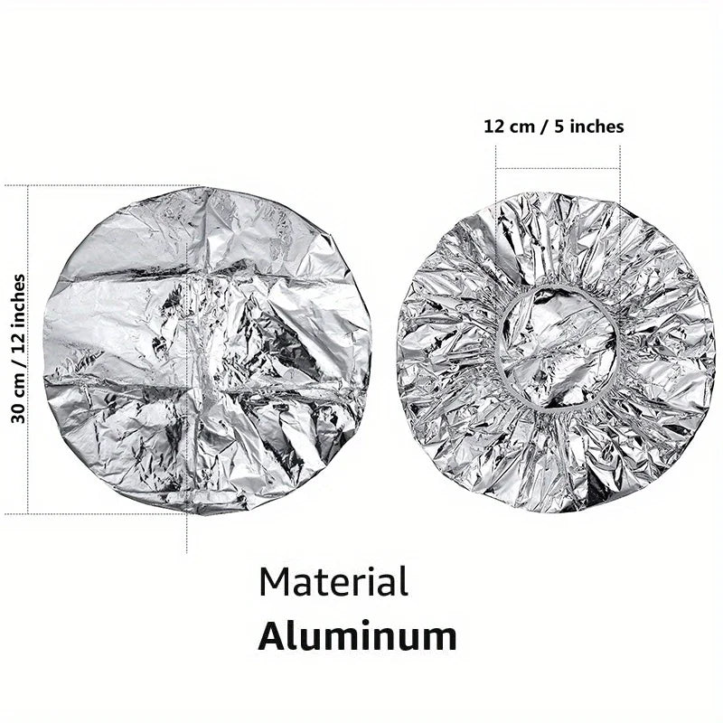 4pcs/1set Reusable Aluminum Foil Deep Conditioning Caps for All Hair Types - Ideal for Coloring & Styling, Salon Quality Qme