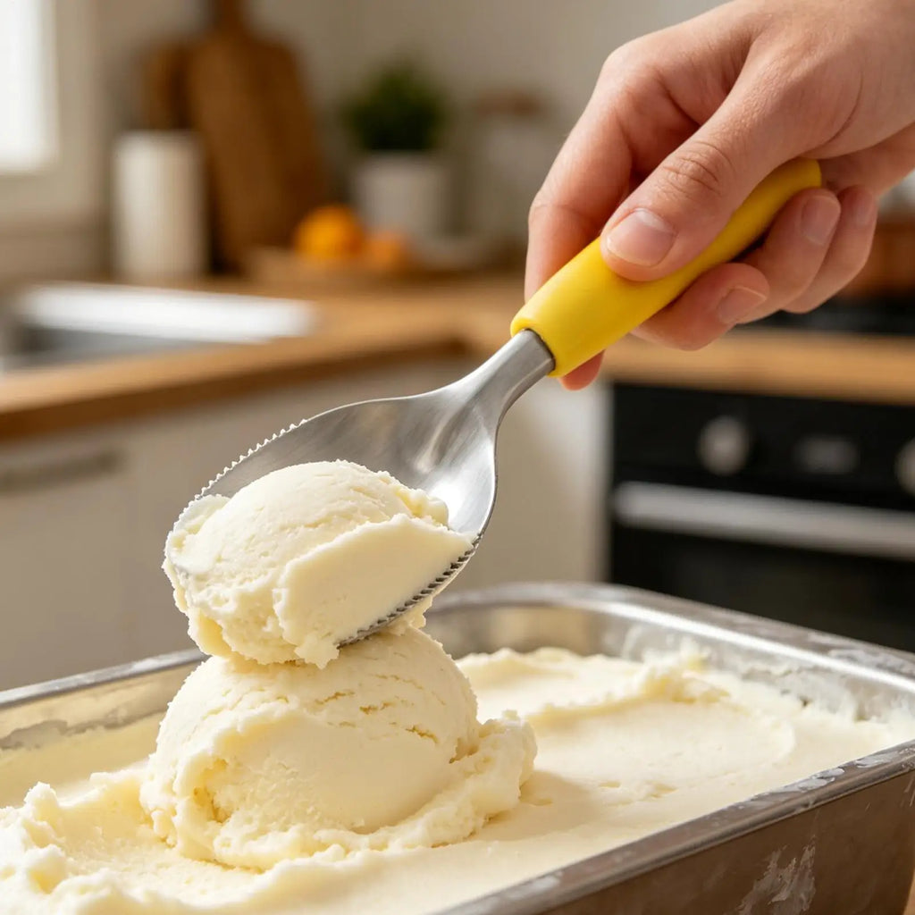 Ice Cream Scoop Serrated Food Dispenser Shovel Spoon Cookie Scooper Qme
