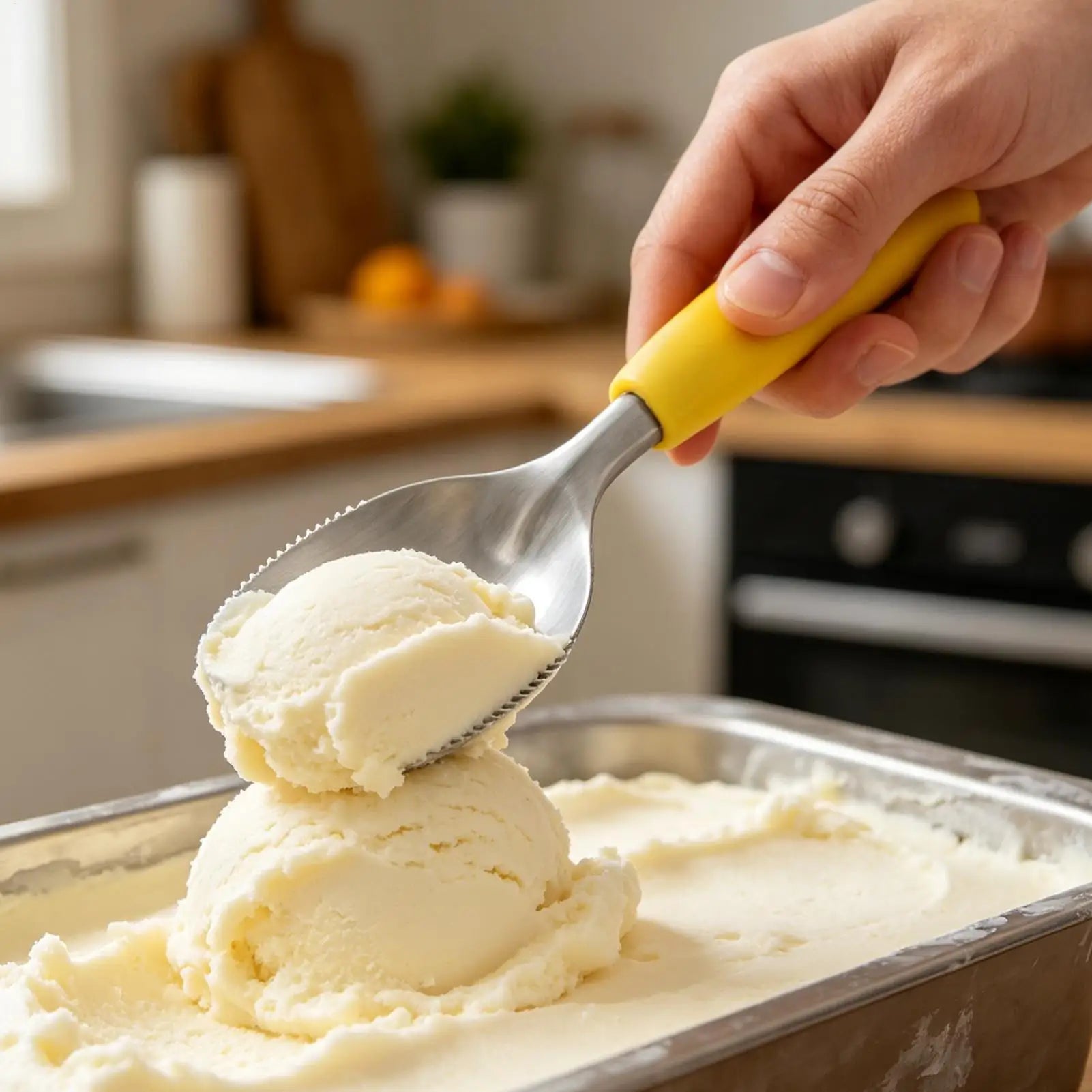 Ice Cream Scoop Serrated Food Dispenser Shovel Spoon Cookie Scooper Qme