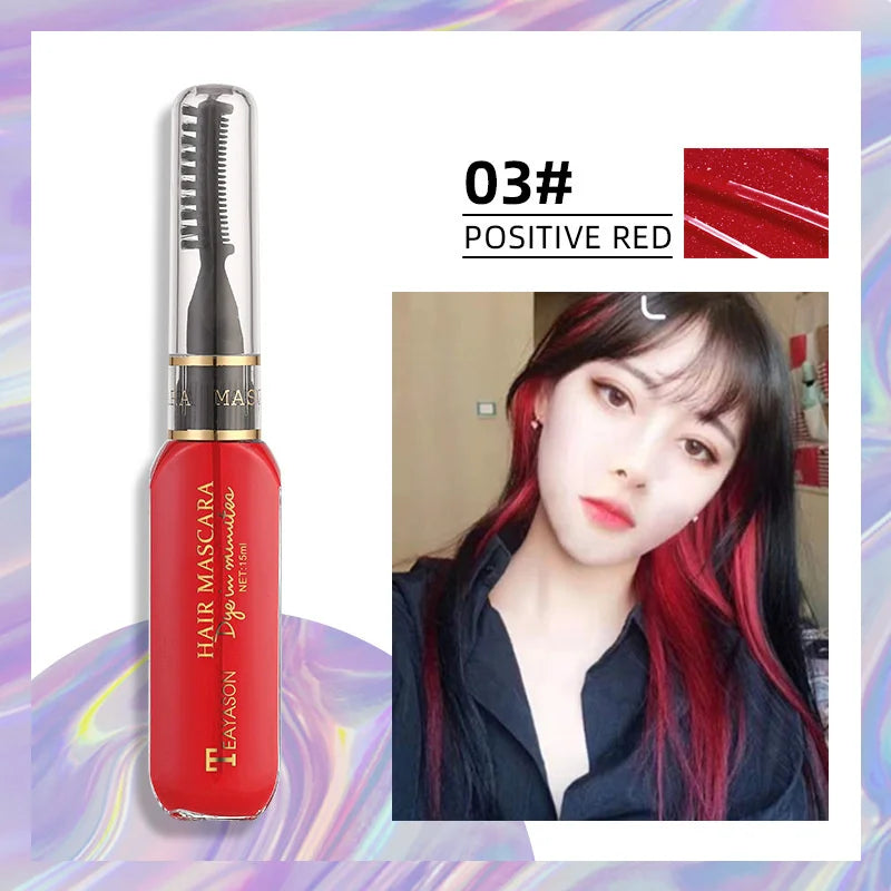 13 Colors One-off Hairs Color Disposable Hair Coloured Mascara Beauty Tool Washable Non-toxic DIY Hair Wax Blue Grey Purple Qme 03