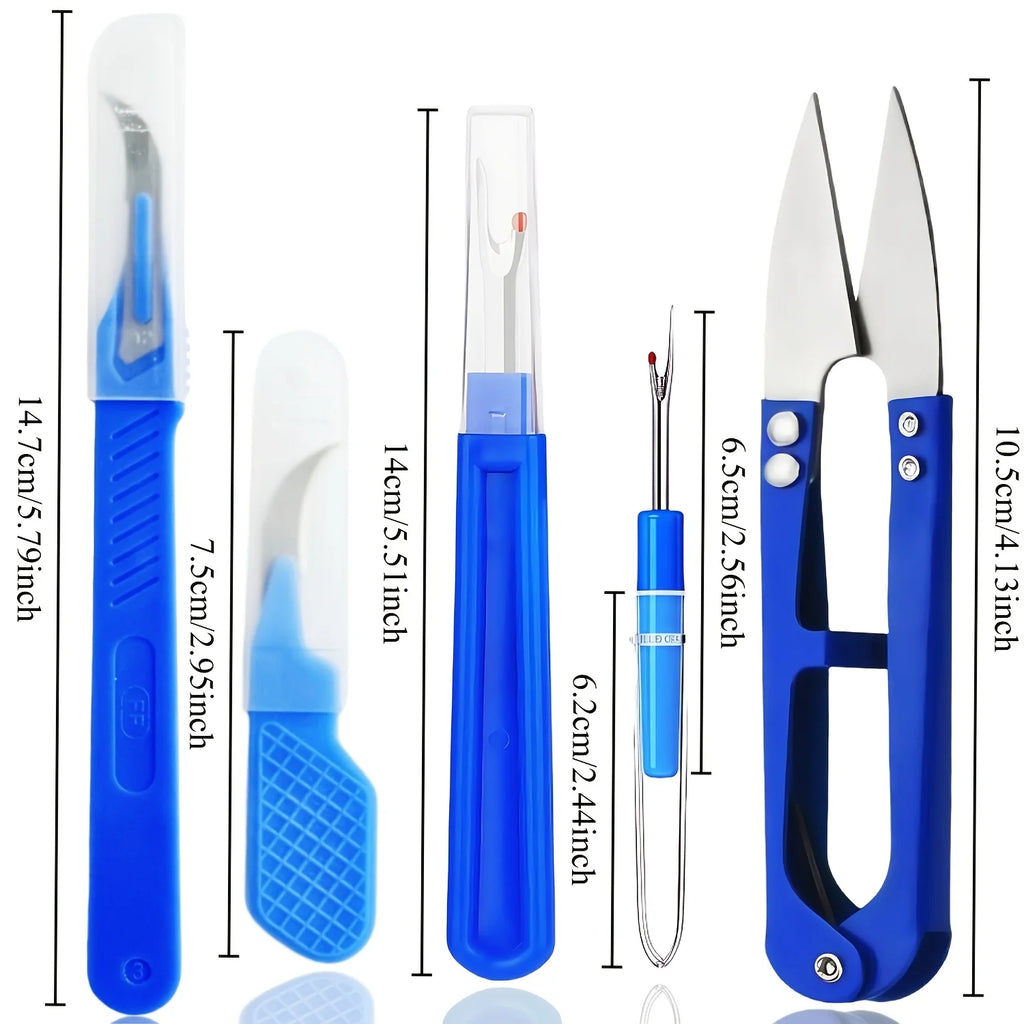 5 pieces of blue sewing tear machine kit, including thread tear machine, suture tear machine, and scissors for removing stitches Qme