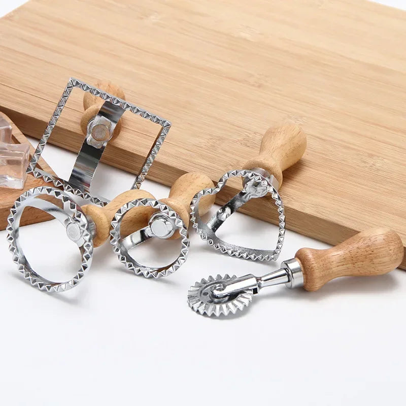 Stainless Steel Cookies Cutter Set Pasta Press Kitchen Attachment Kit Ravioli Maker Mold Tool Ravioli Stamp Set Pastry Wheel Set Qme