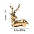 Mini Deer Statue Desktop Ornament Decors Retro Brass Christmas Elk Qme Default Title