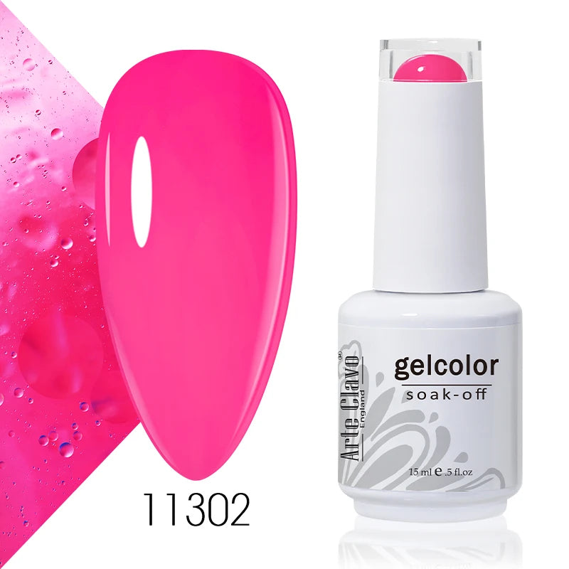 Arte Clavo Solid Gel Nail Polish Rainbow Summer Varnish Soak Off