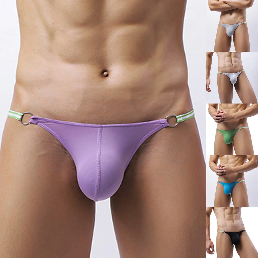 Man's Chic Sexy Low Waist Jockstraps Underwear Briefs Fashion Colorful Mesh Lightweight Breathable Skin-friendly G-Strings Qme