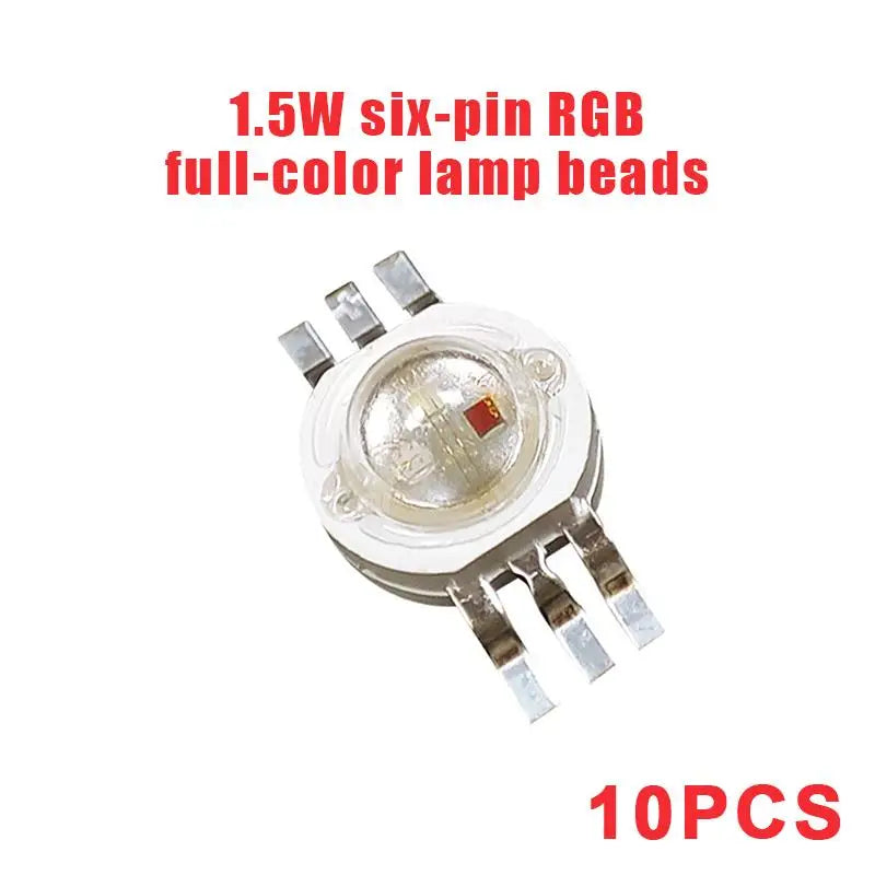 10Pcs High Power 0.5/1/1.5/3W Imitation Lumen LED Lamp Beads With High Brightness For DIY Lighting Flashlight Repairs Qme 1.5W RGB2