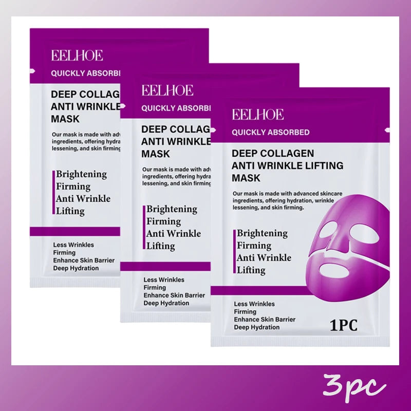 Collagen Faded Wrinkle Facial Mask Lifting Firming Fade Fine Lines Firm Skin Whitening Moisturizing Lifting Skin Care Product Qme 3pc