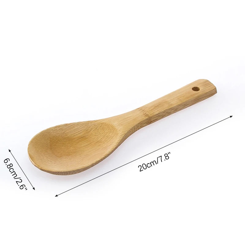 Wood Rice Spoon Wooden Kitchen Paddle Scoop Ladle Tablespoon Big Qme A3
