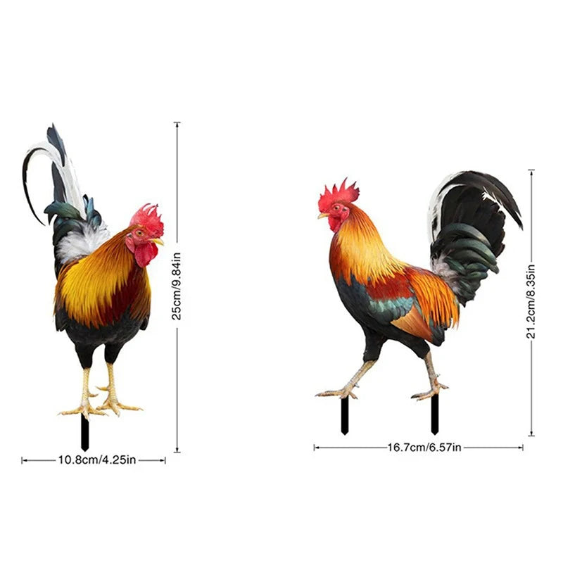 Patio Backyard Home Outdoor Decoration Garden Rooster Statue Chicken Qme