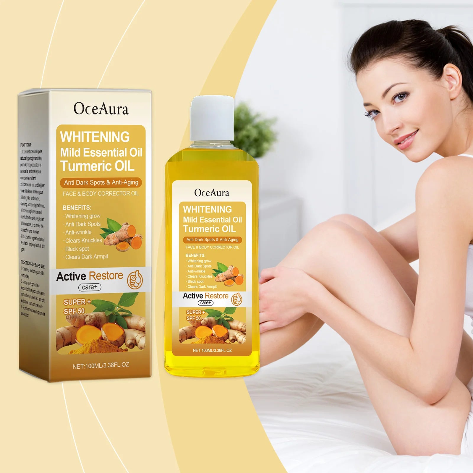 Skin Lightening Oil For Body Massage Relaxing Essential Oil Repair Dry Redness Reduce Melanin Brightening Skin Care Products Qme