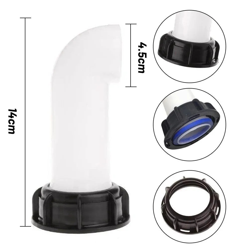 Thread Water Tank Drainage Diversion Tube 45mm 40mm Drain Spout IBC Tank Valve Accessories Garden Irrigation Tap Fittings Qme extended