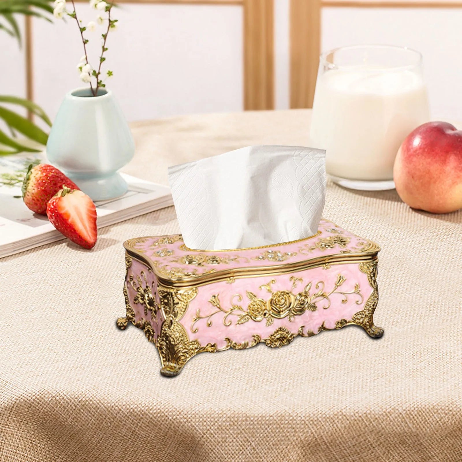 Exquisite Creative Tissue Box Creative Punch-free Tissue Box Paper Towel Holder Bathroom Waterproof Tissue Box Decor Props Qme