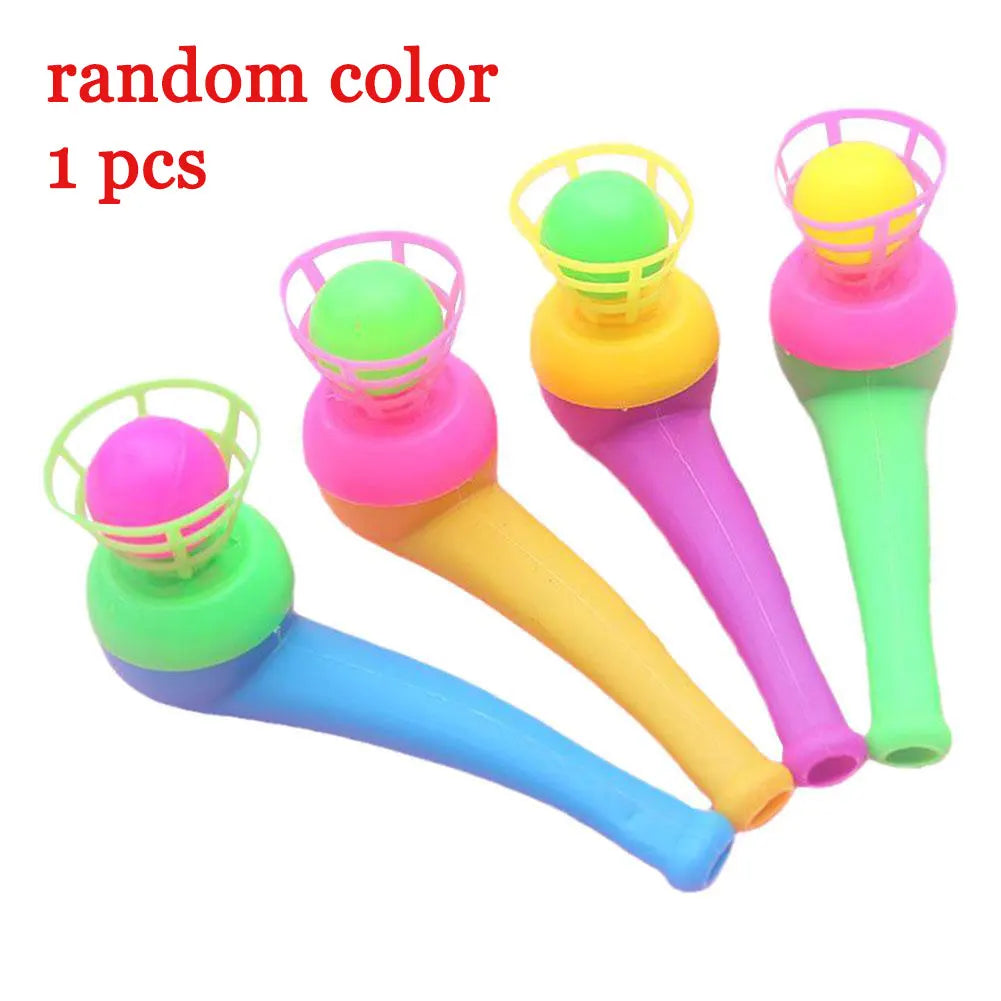 Ball Blowing Toy Floating Blow Pipe Stress Reliever Balance Kids Qme 1pcs