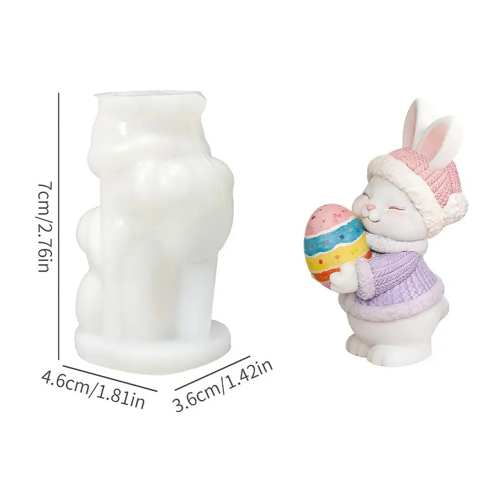 Bunny Silicone Mold 3D Rabbits Resin Reusable Aromatherapy Figurine Qme a China Mainland