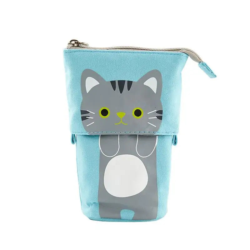 Retractable Pencil Case Kawaii DIY Printed Pen Large Capacity Holder Qme A3