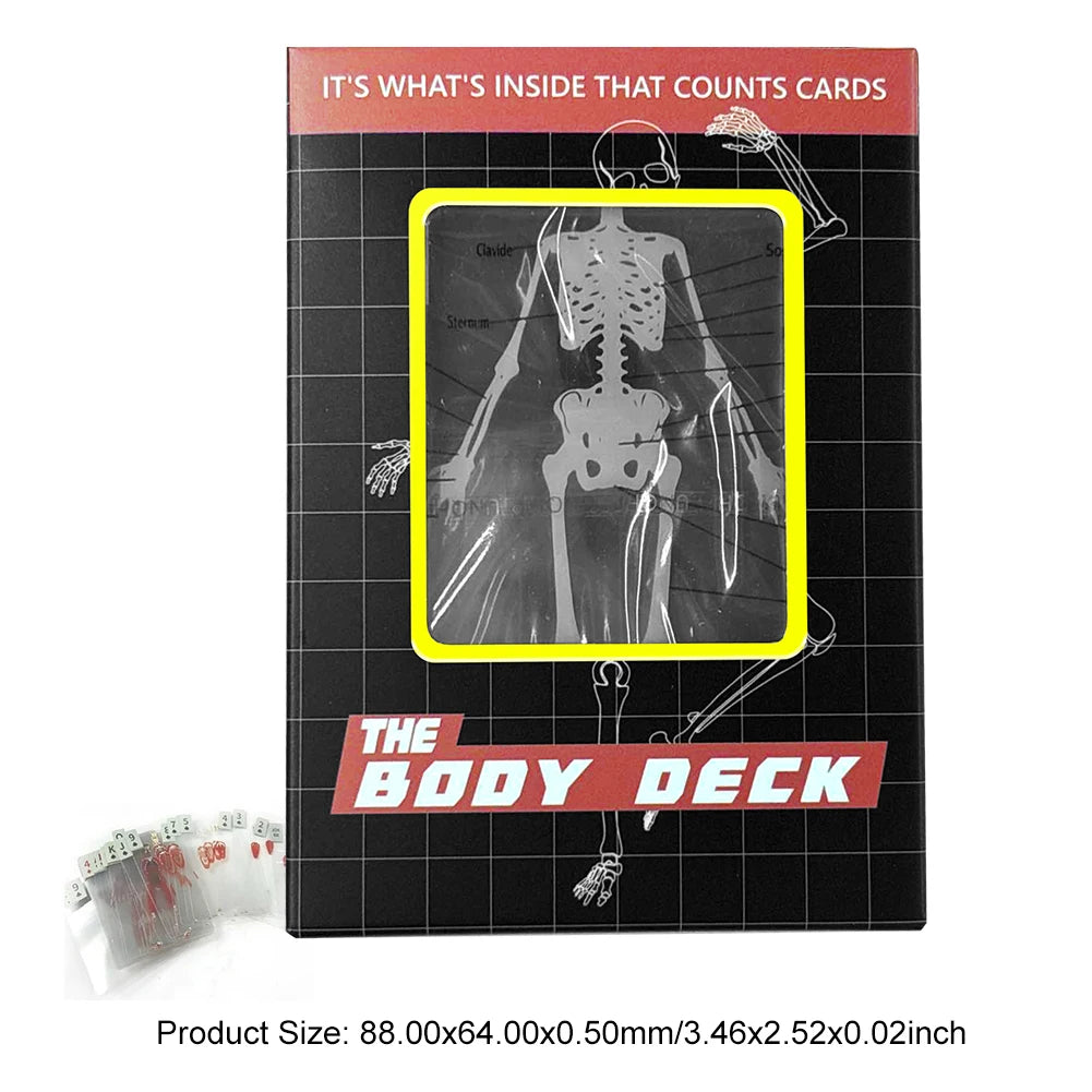 3D Image Educational Cards Reusable Funny Anatomy Poker Multi-Purpose Human Anatomy Playing Cards for Card Collectors Qme