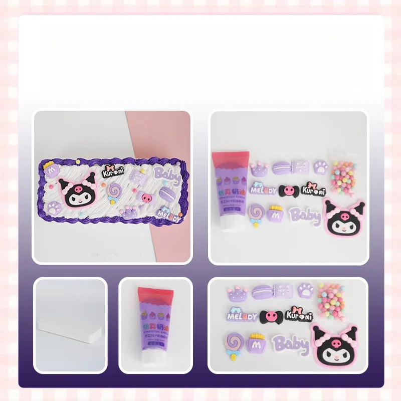 Hello Kitty DIY Pencil Case Student Craft Cream Glue Creative Qme