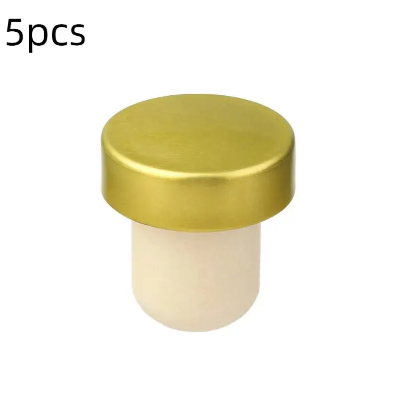 T-shaped Wine Corks Stoppers Bottle Reusable Stopper Sealing Plug Cap Qme 5pcs Gold