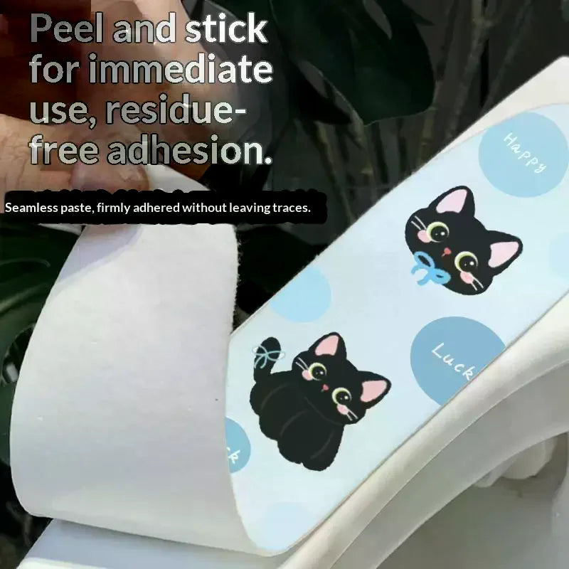 1 Pair Cute Black Cat Printed Soft Warm Toilet Seat Cushion Pads Fits Most Standard Toilets For Home Bathroom Use Qme