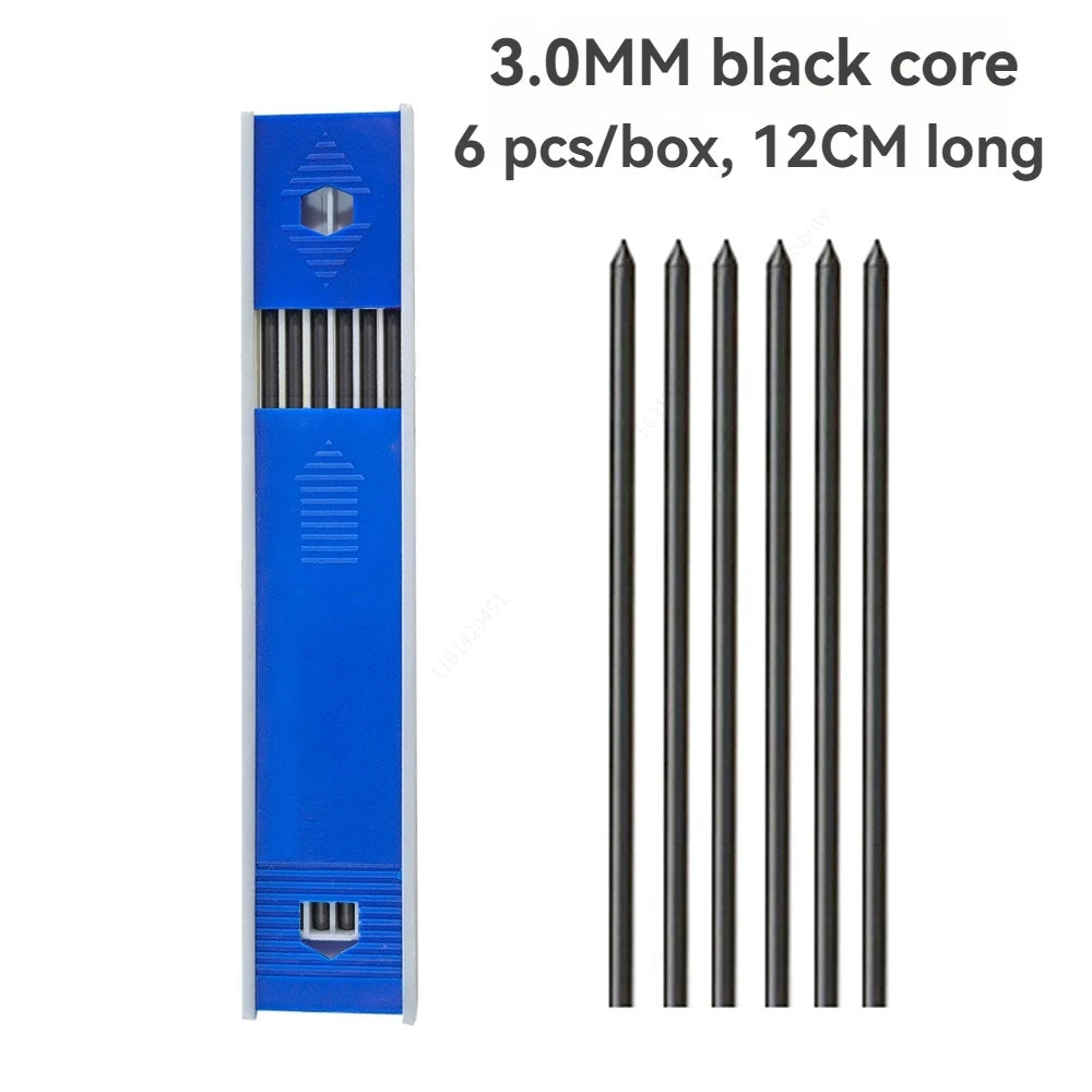 Mechanical Pencil Set 3.0mm Full Metal Art Drawing Painting Automatic Pencil with Leads Office School Supply Qme 1 back refills